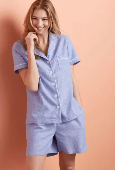 Женский пижамный комплект из чистого хлопка