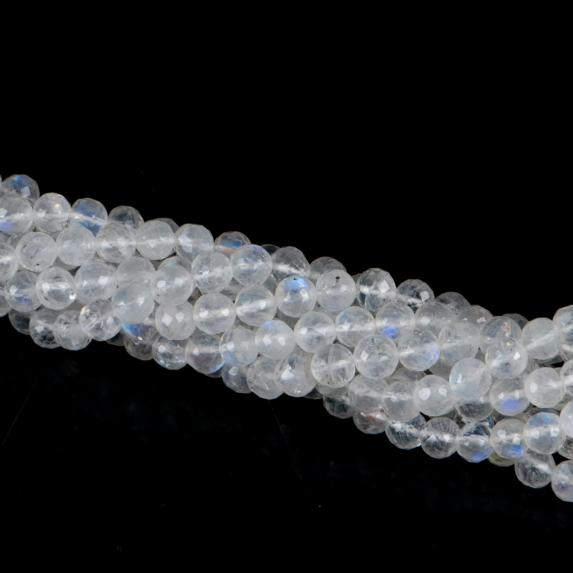 Natural Moonstone Faceted Round Shape Gemstone Beads Faceted Rainbow Moonstone Beads Wholesale Beads