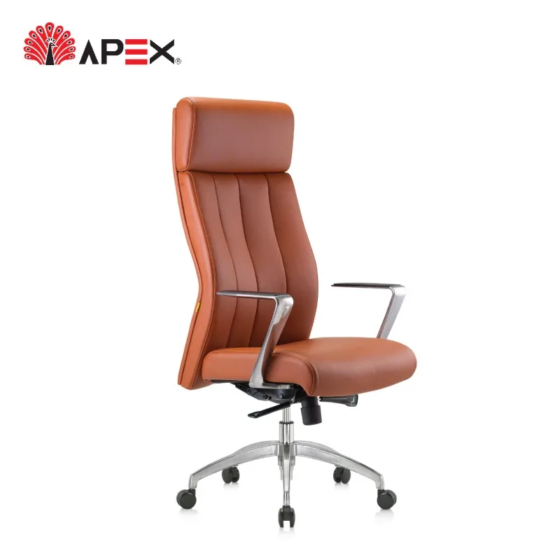 Factory High End Luxury Hugo Series High Back Boss Director Office Chair Genuine Leather with Smooth Rolling