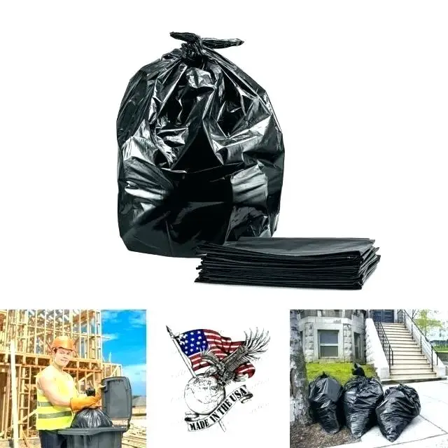 High quality HDPE/LDPE garbage trash bags with flap tie/wave top low price Direct from Vietnam Manufacturer