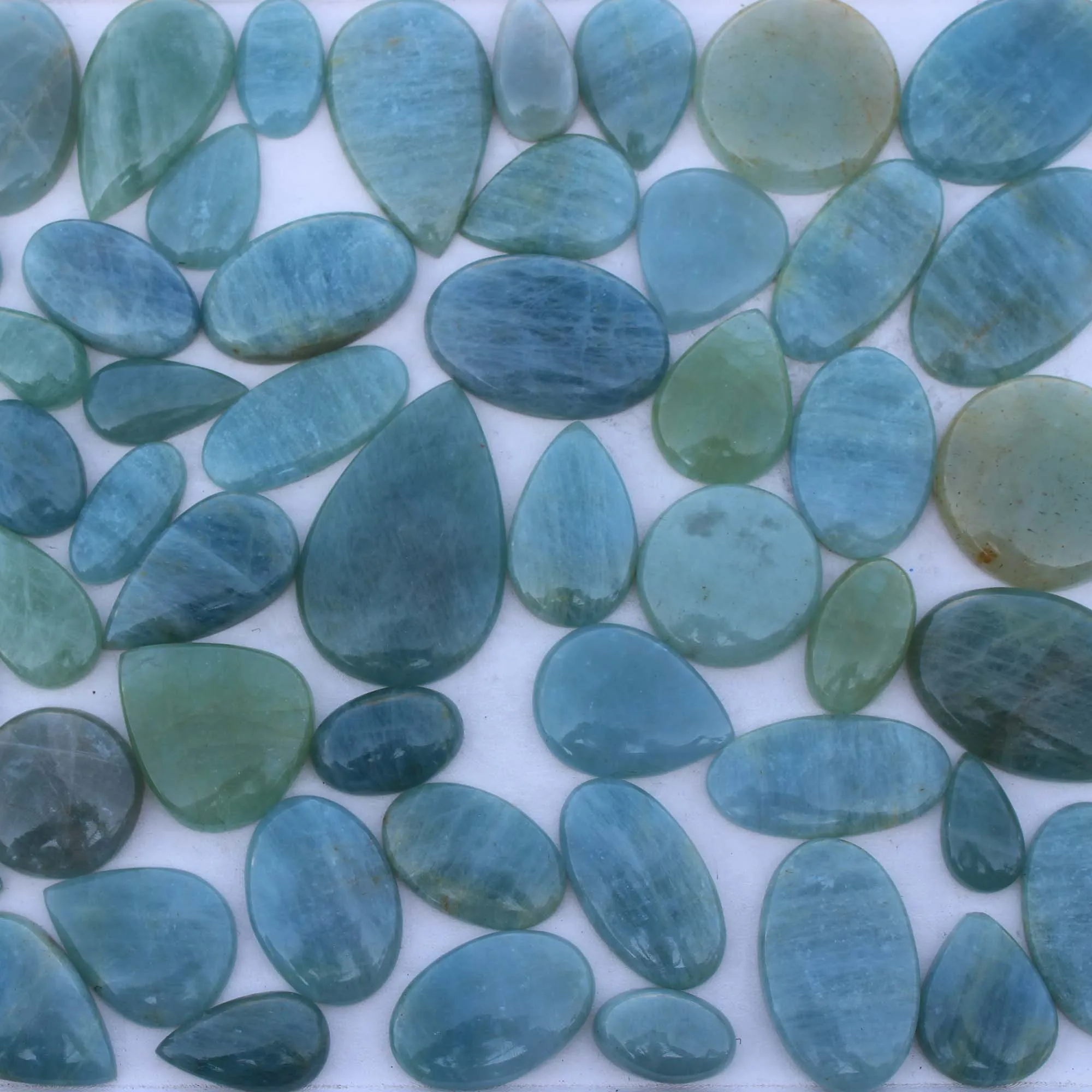 AAA Grade 100% Natural Aquamarine March Birthstone Cabochon Royal Quality Jewelry Making Gemstone