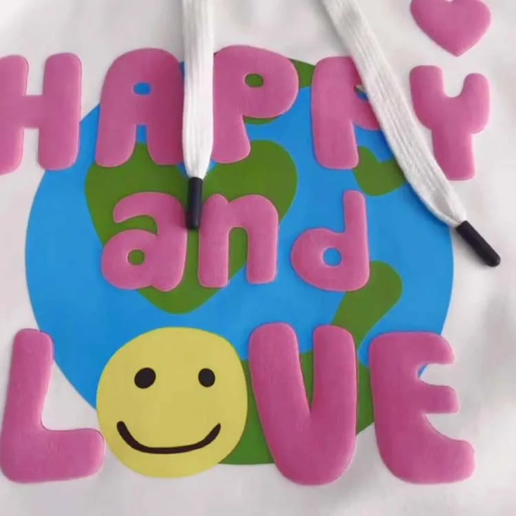 Wholesale Hoodie Manufacturers Foam Puff Print Sweat Shirts Custom 3D Logo Printed Mens Screen Printing Hoodie