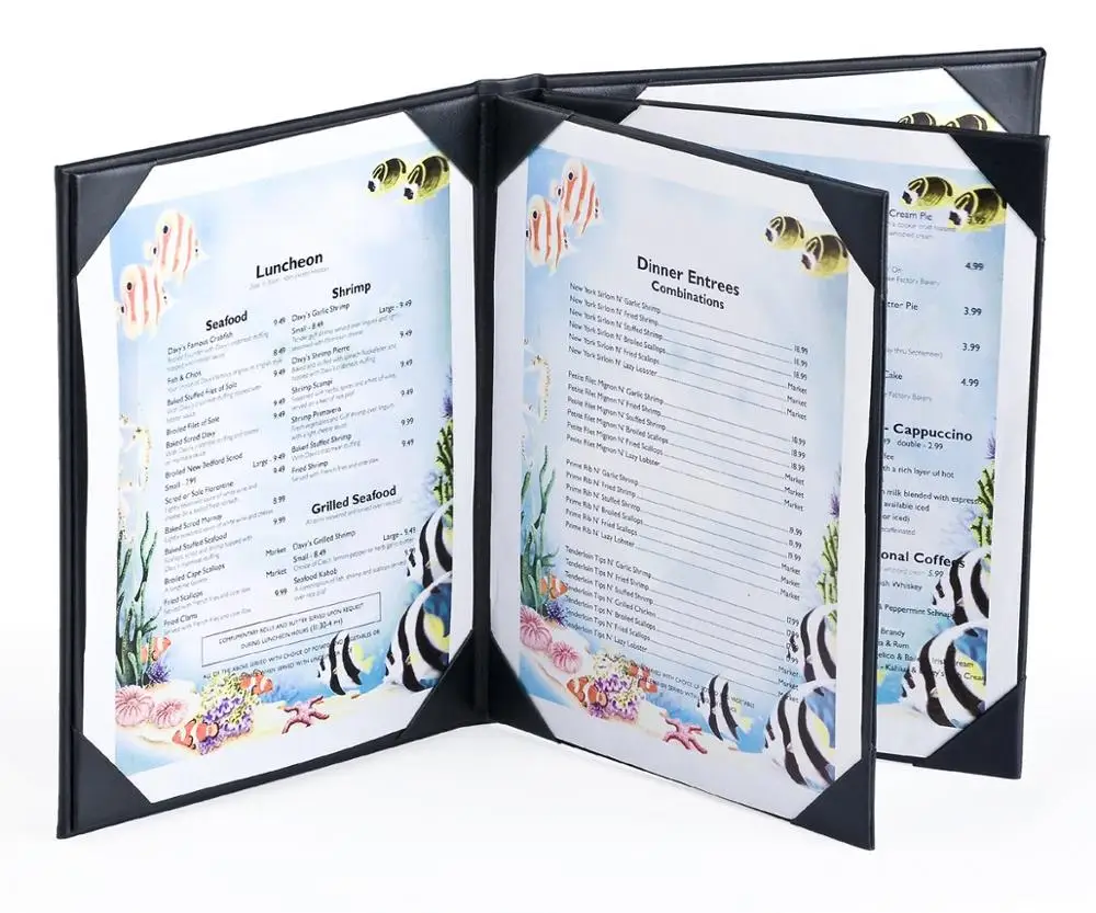 Customized Food & Beverage Menu Cover Cocktail Folder High Quality Leather Restaurant Check Presenter Bill Holder