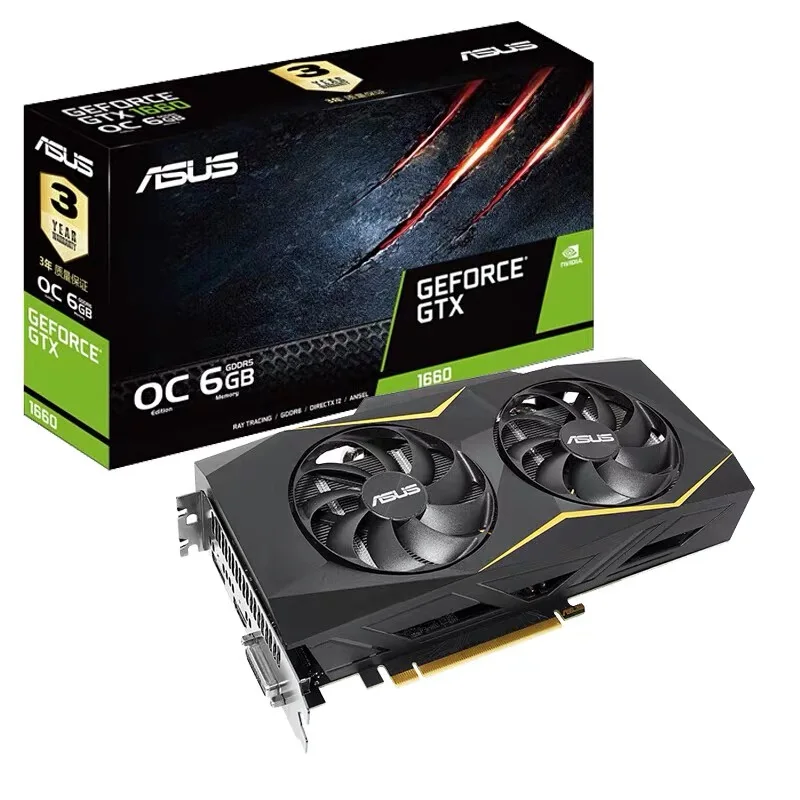 Видеокарты GeForce GTX 1660 Super 192 бит DP 6 ГБ GDDR6 PCI Express 3,0 1 * 8pin NVIDIA GeForce GTX1660S 6G