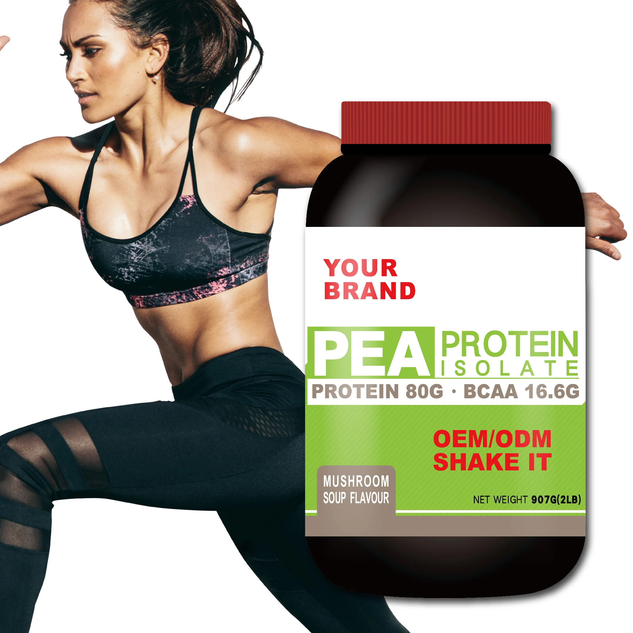 Best Sale 80% Pure Pea Protein Isolate Powder for Nutrition Enhancer Mushroom Soup Flavour 2lb