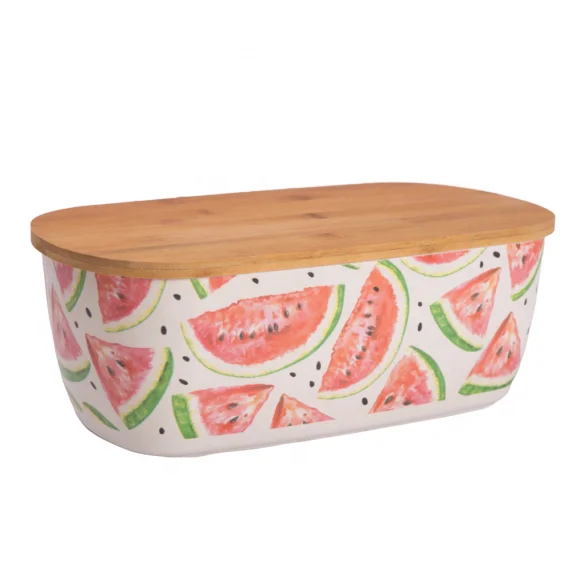 Large Wholesales Dry Food Cereal Container Bamboo Fiber Bread Canister