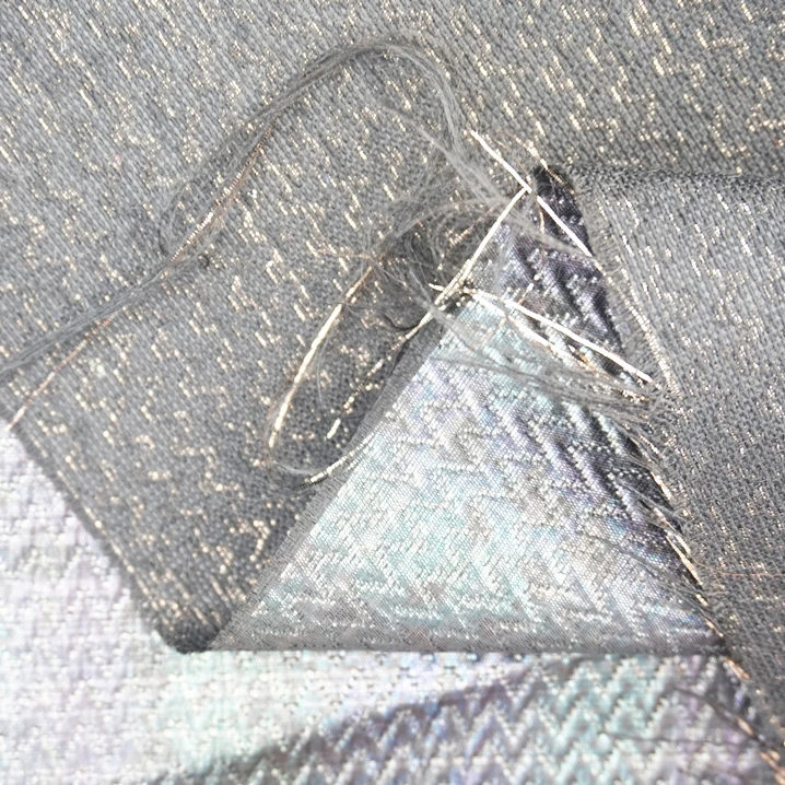 Amazon hot selling multi-color corrugated striped filigree shuttle jacquard fabric for party dress