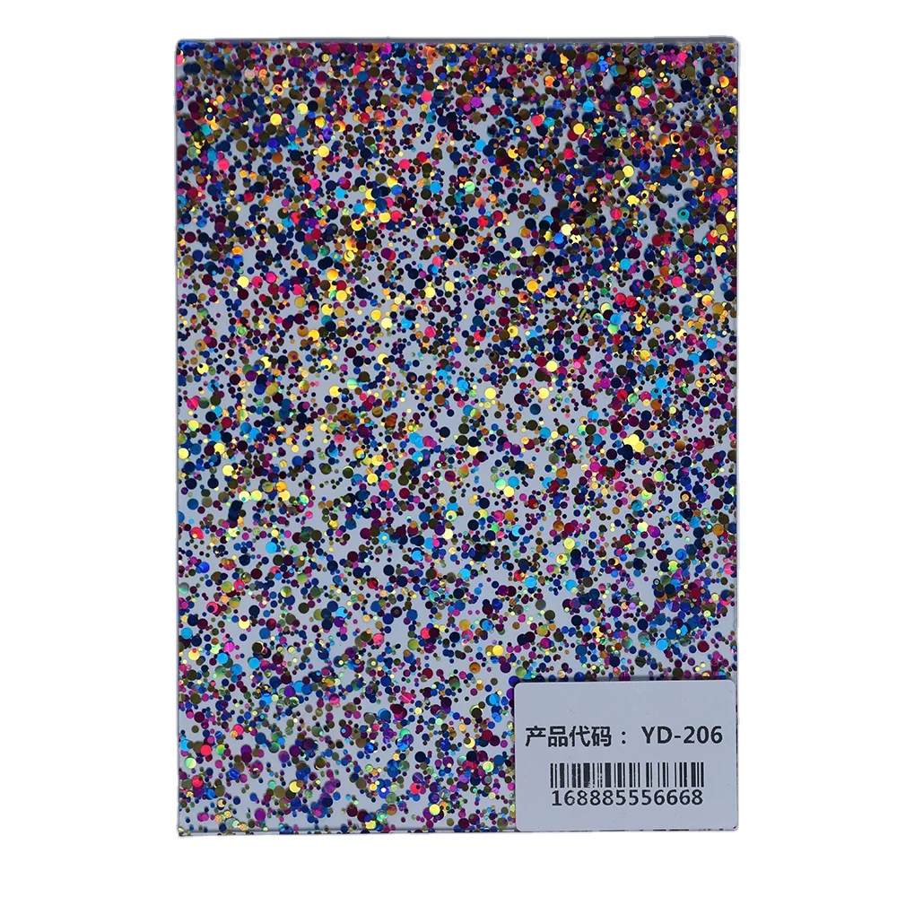 Wholesale Hot Selling Custom 3mm Thick Round Sequin Pattern Glitter Acrylic Sheet for