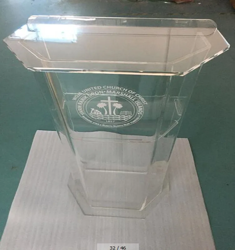 Floor Standing Acrylic Lectern with LED lighting Disassemable Acrylic Platform podium Pulpit clear acrylic stage platform
