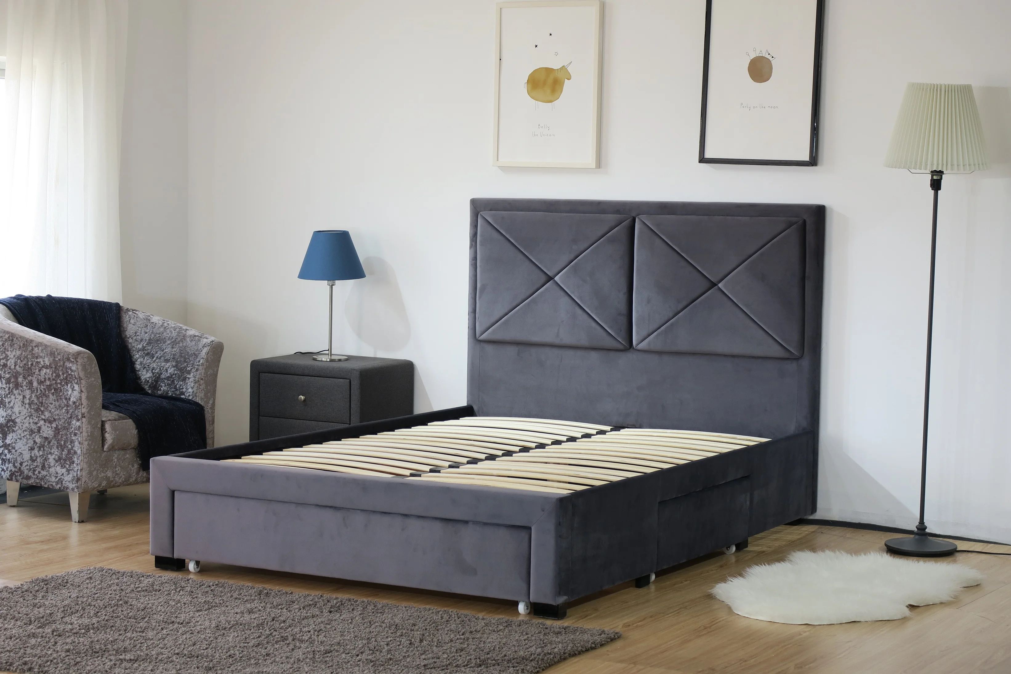 2019 Modern Design Cezanne 2+1 Storage Drawer Bed