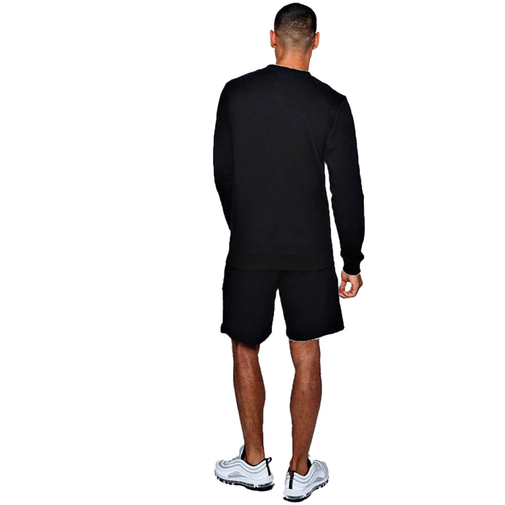 2021 Summer Plain Men Round Neck Shirt With Shorts 100% Cotton Summer Suit Plus Size L-4XL Summer Sets