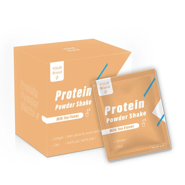 
Milk Tea flavor Protein powder shake with whey protein concentrate for exercise and sport nutrition with collagen and fiber 