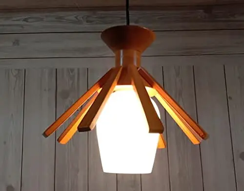 
Yellow Color Wooden lighting chandelier lamp Shade handmade shade decorative hanging pendant light Modern Wood Decorative Art 