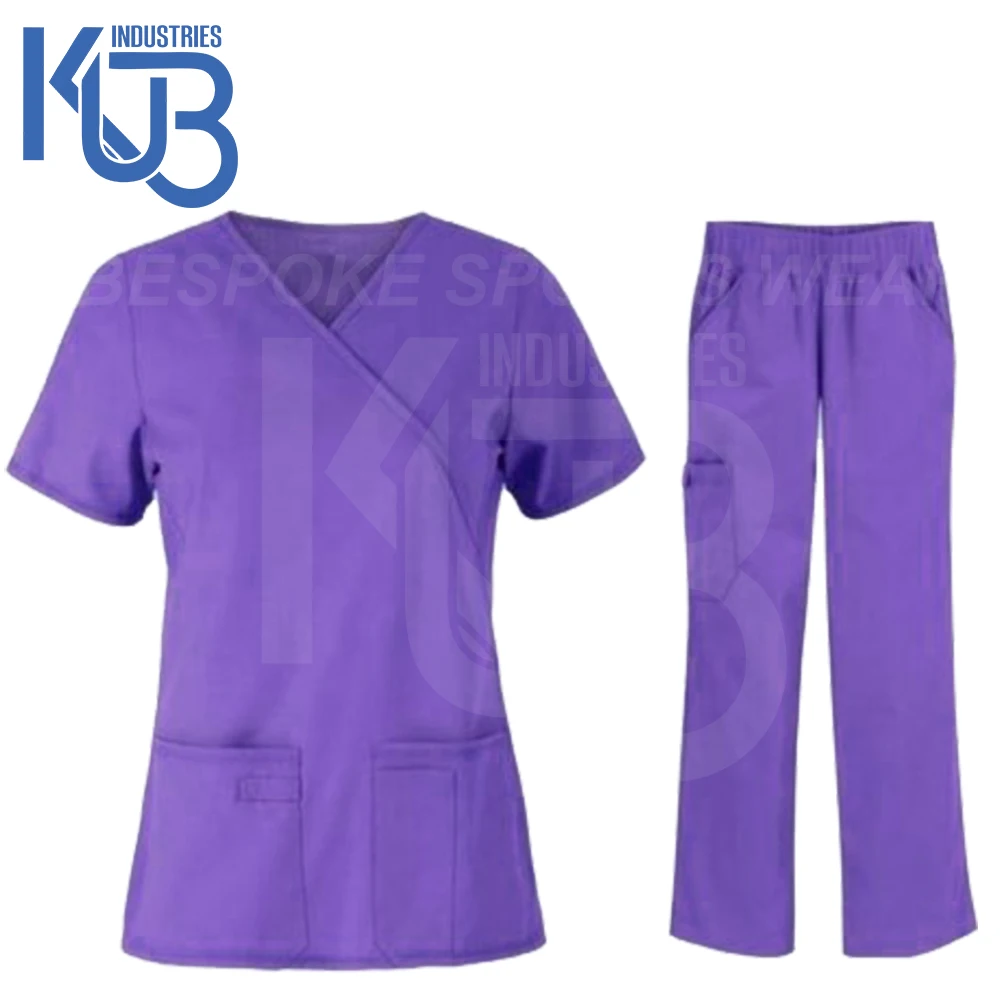 Fashionable Hospital Uniforms Scrub Spandex Stretch Breathable Women Set Medical Nursing Scrubs Uniforms Wholesale Skin Friendly