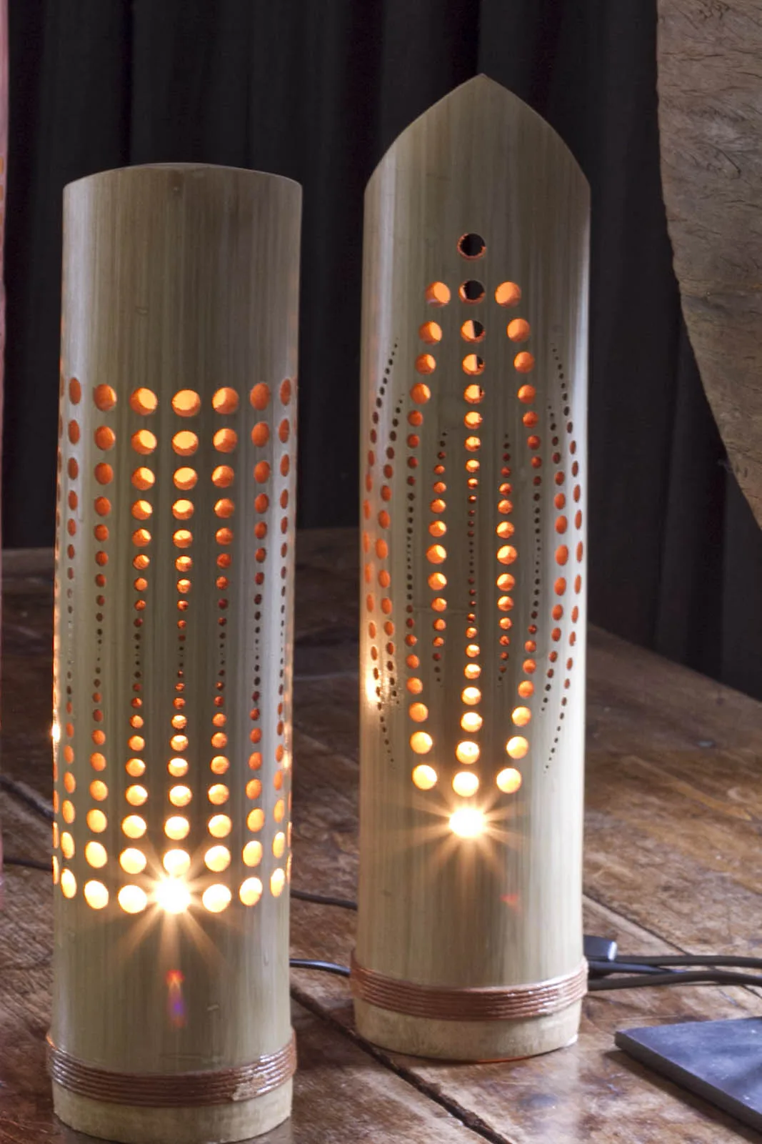 Creative candles holder shape rattan vintage table lamp traditional style rattan dining table lamp