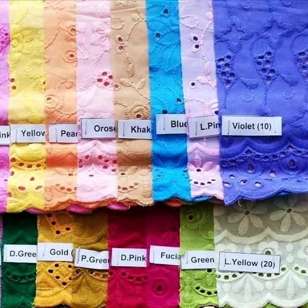 
Cotton Embroidery Lace Fabric, Patches, Thread, 100% Cotton 