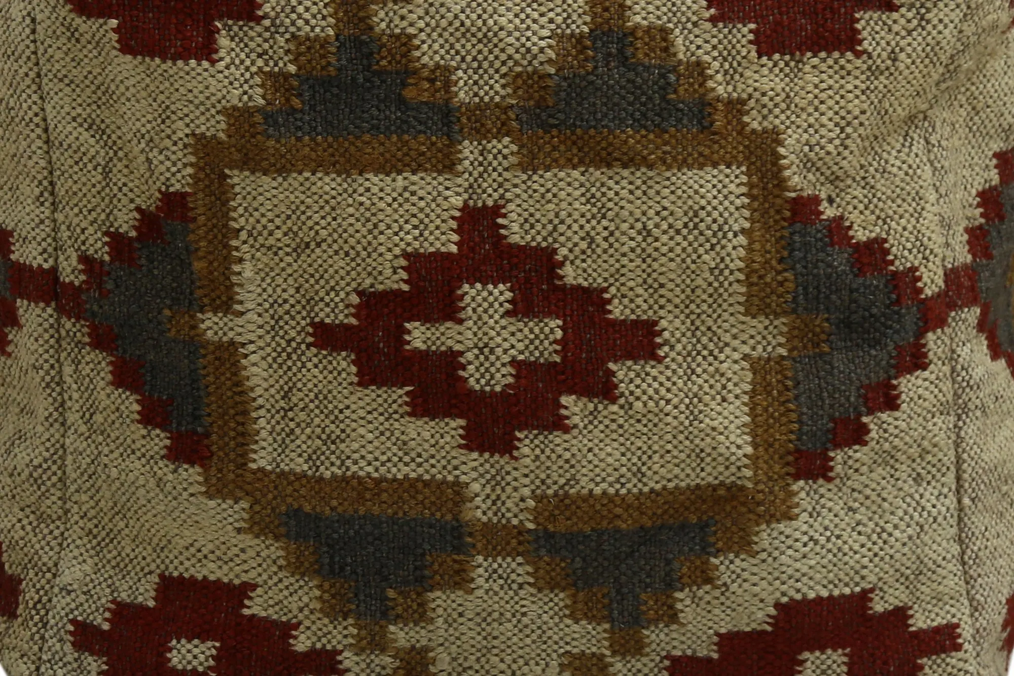 Kilim Ottoman Pouf Cover Handwoven Sitting Puff Case Jute Wool Footstool Cover Handmade Kelim Pouffe Cover