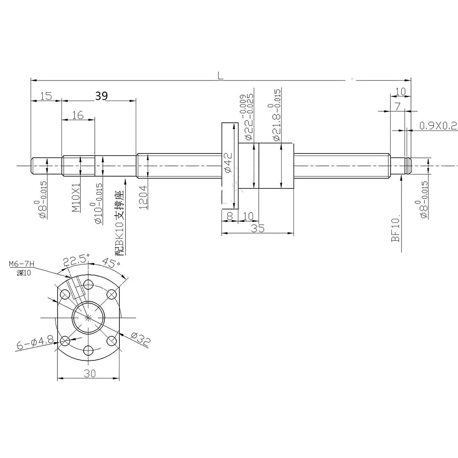 SFU1605 Ball Screw Nut  BK/BF12 Ball Screw End Support  1605 Ball Screw Nut Housing for CNC Machines