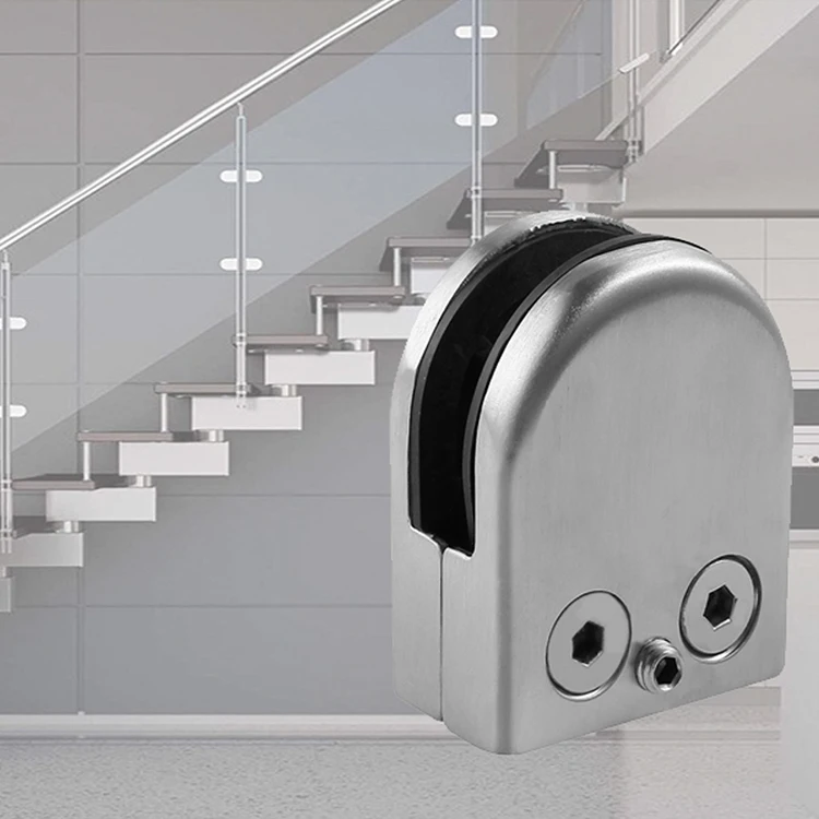 Stainless steel 304 316 round glass clamps holder hinges for 8mm 10mm 12mm swimming pool fence balcony staircase railing