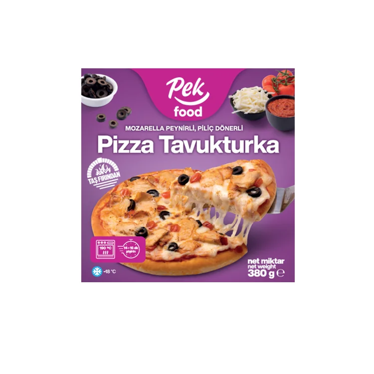 Chicken Pizza Box Ready Frozen Baked Pizza Vacuum Bag For Restaurants And Shop Made in Turkey