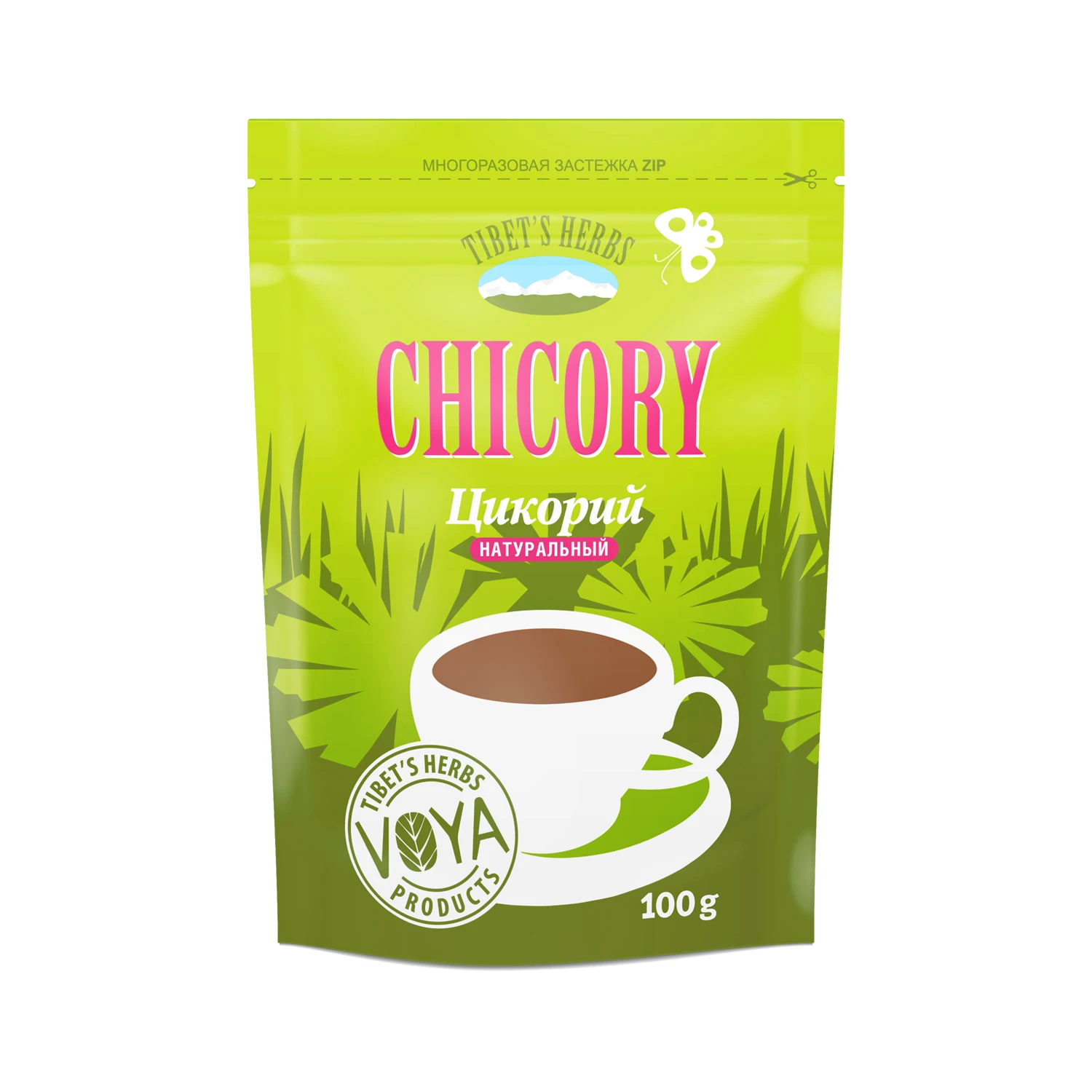 Natural spray dried chicory in 100 g pouch