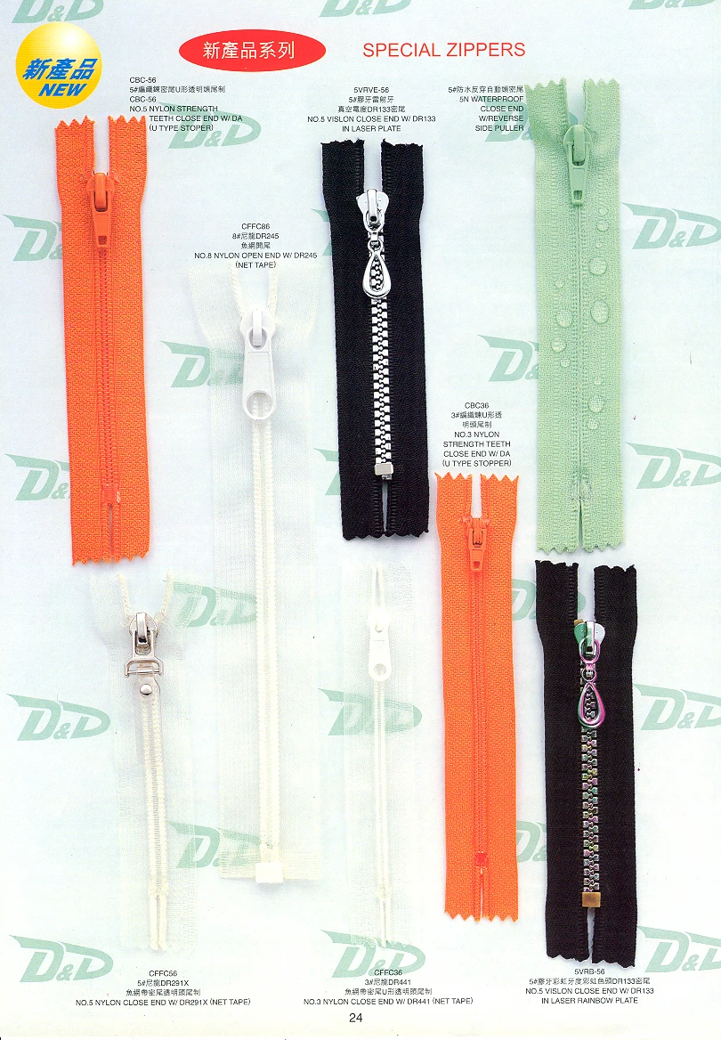 Оптовая продажа нейлоновая молния (серебряные зубья) (золотые (зубья пистолета)