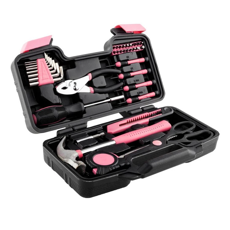 39pcs Plastic Storage Case home lady use hand tools use hand tools repair wrench Tool box kit set