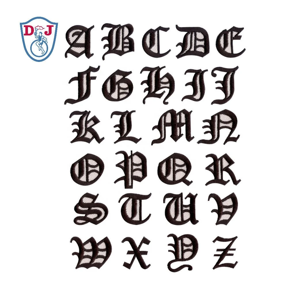 A-Z Alphabet Patch 26 Letters Set Stickers Custom Name Embroidery Clothes Personalized Iron On Embroidered Badge  Factory Price