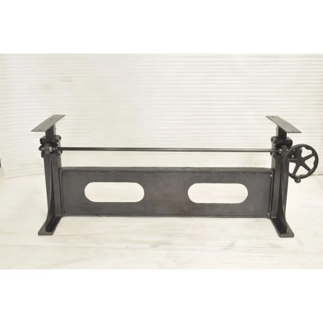 Industrial Antique American Design Style Hand Lifting Adjustable Cafe Restaurant Banquet Club  Cast Iron Crank Dining Table Base