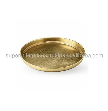 Round Food Serving brass Tray
