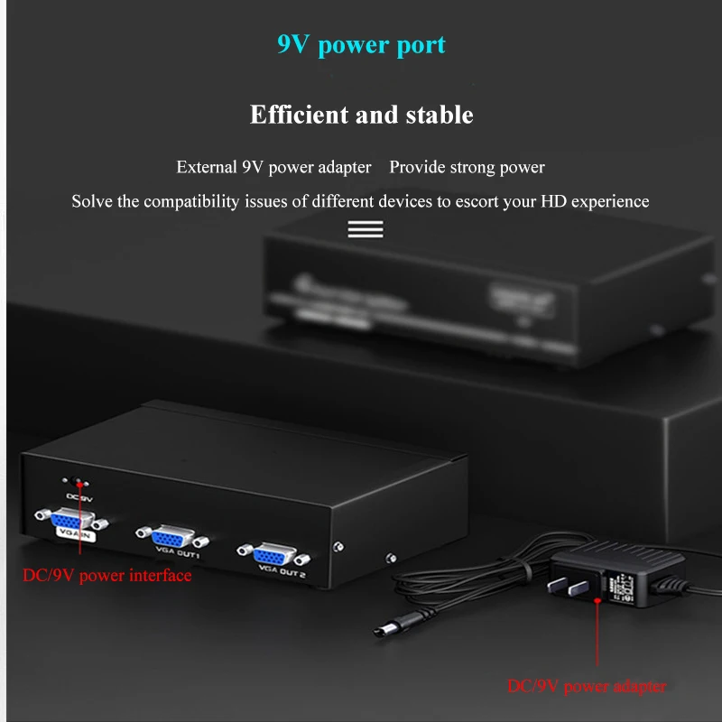 Разрешение 350 МГц расстояние передачи 65 м 1 в 2 выход два порта VGA разделитель для обучения