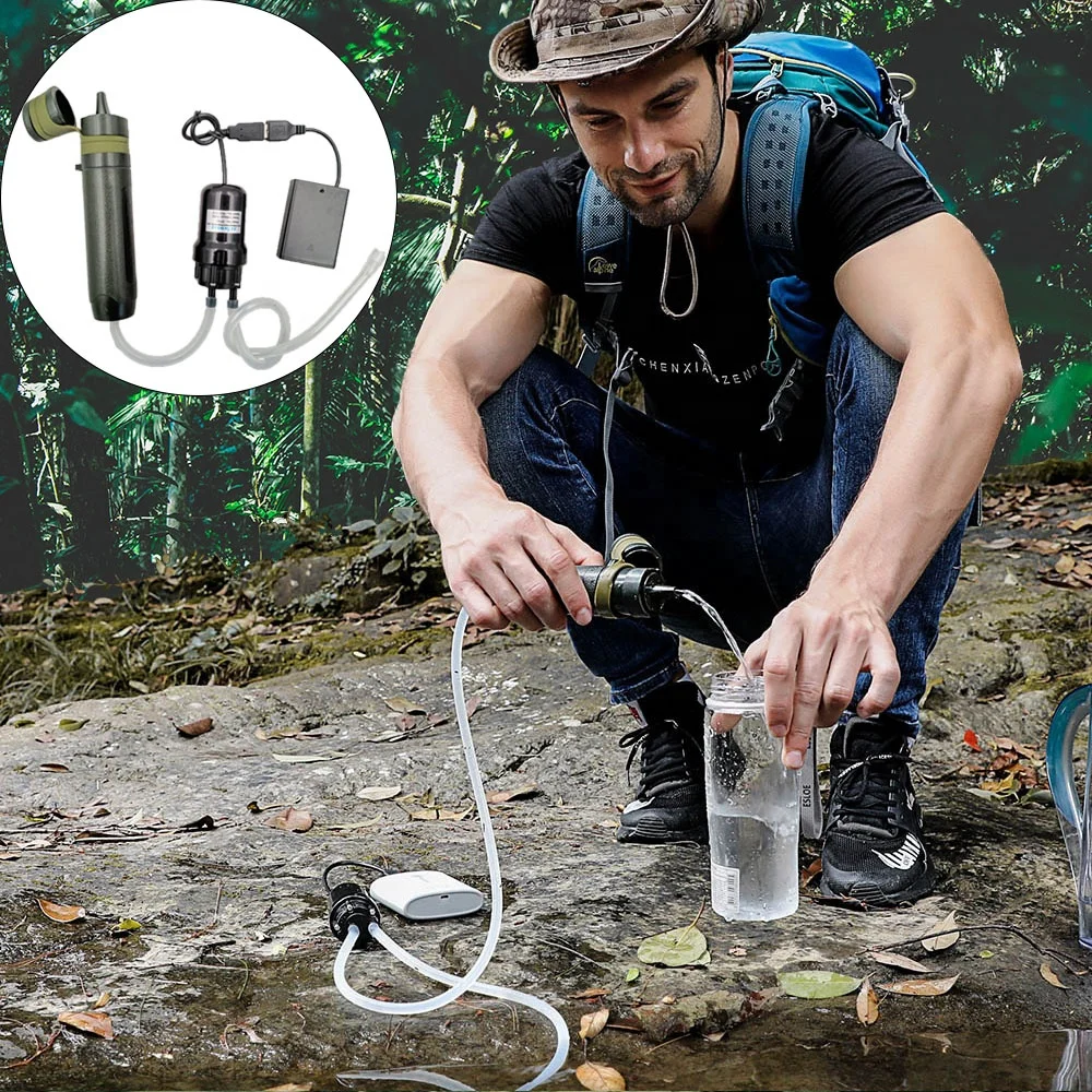 
 Туристические уличные фильтры для воды с USB-насосом  