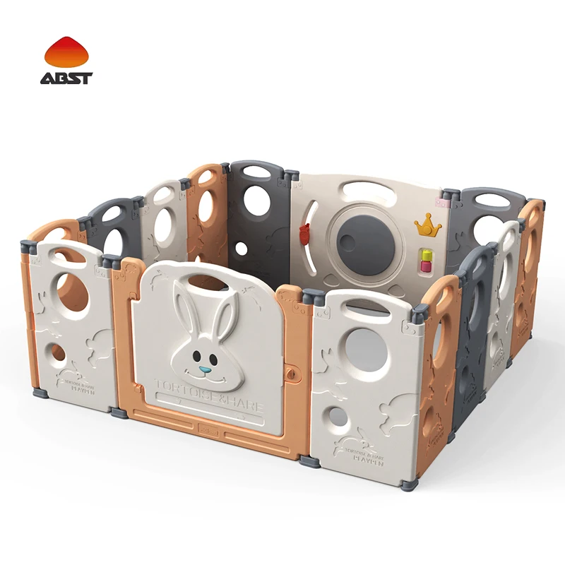 
ABST Manufacturer Assembly Living Room Playpens Baby Portable Playpen Wooden Baby Safety Playpen For Baby Children 
