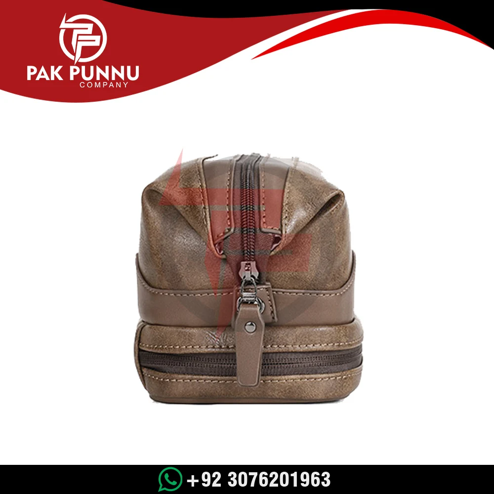 leather OEM travel toiletry bag, waterproof men wash bag Low MOQ Private Label