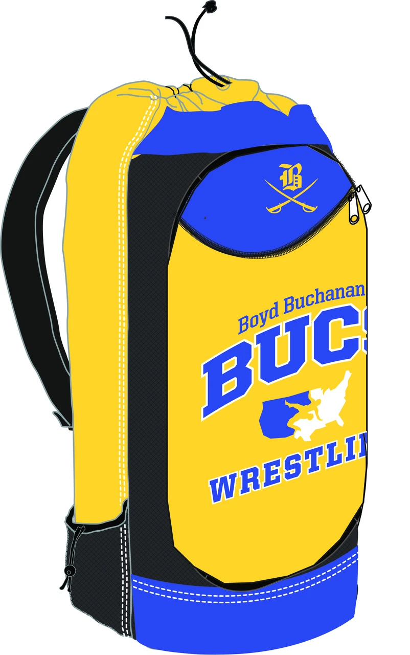 600d polyester backpack for Wrestling with team logo printing Low MOQ