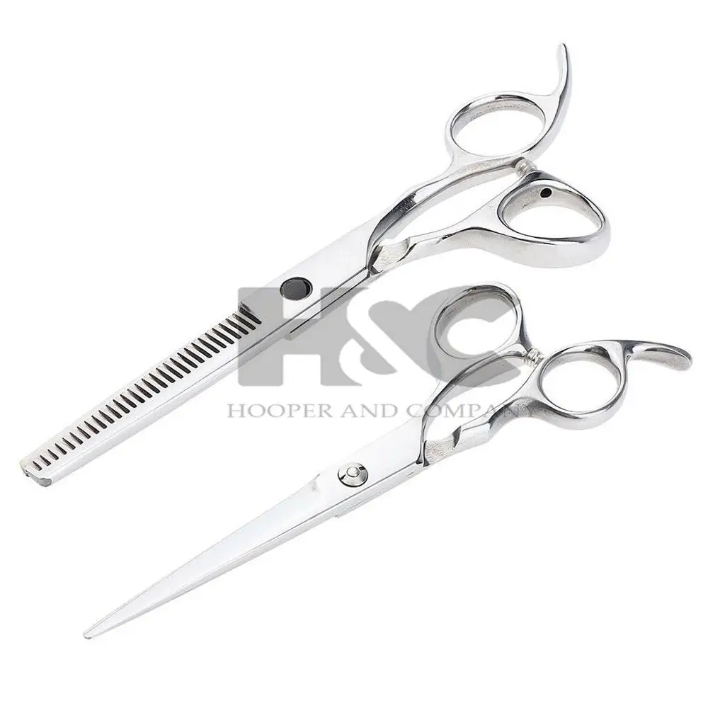 High Quality Customized Logo Barber Hair Scissor Set Stainless Steel Handle and Blade Steel Beauty Tool