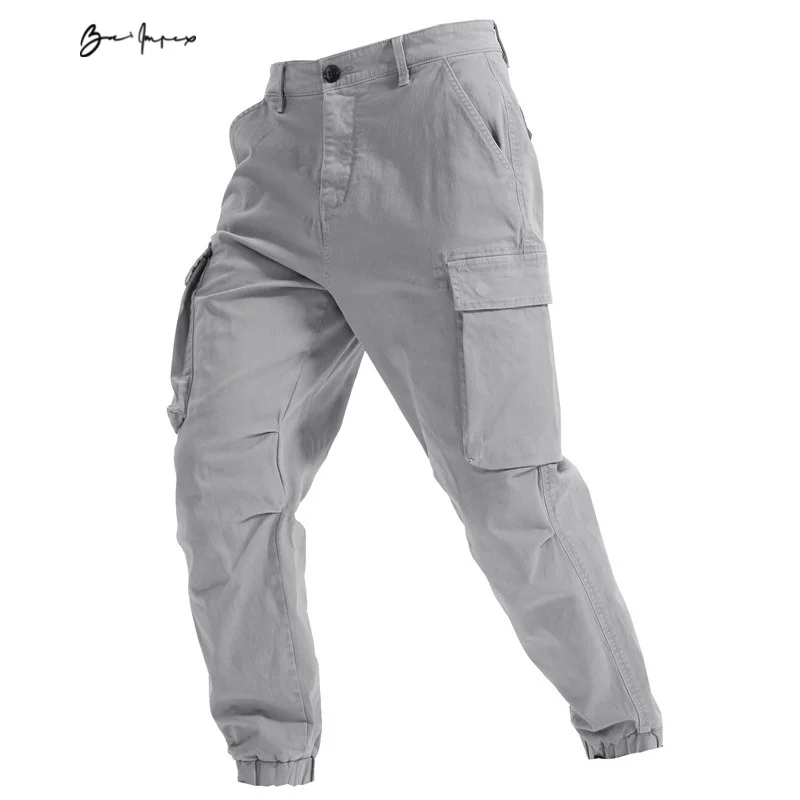 wholesale custom made 95%cotton 5% spandex 2021 Cargo Pants Slim Fit Casual Jogger sweatpants for young and teen younger b