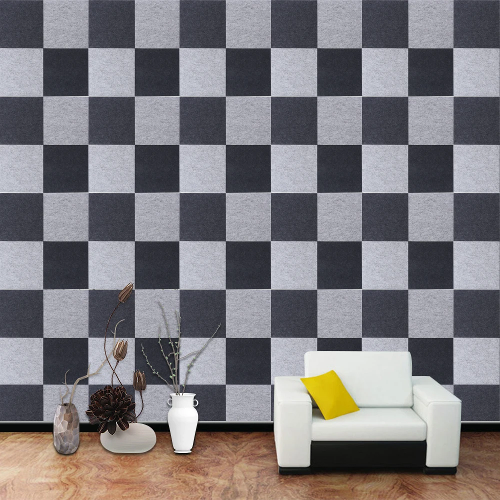 
New Design Flame Retardant Polyester Fiber Acoustic Panel Decorative Wall Panel 300*300*9mm 