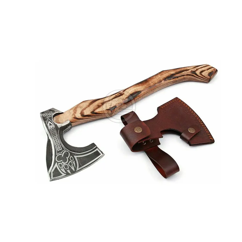 Custom Handmade Damascus Steel Viking Axe Camping Viking Axe amazon dropshipping knife