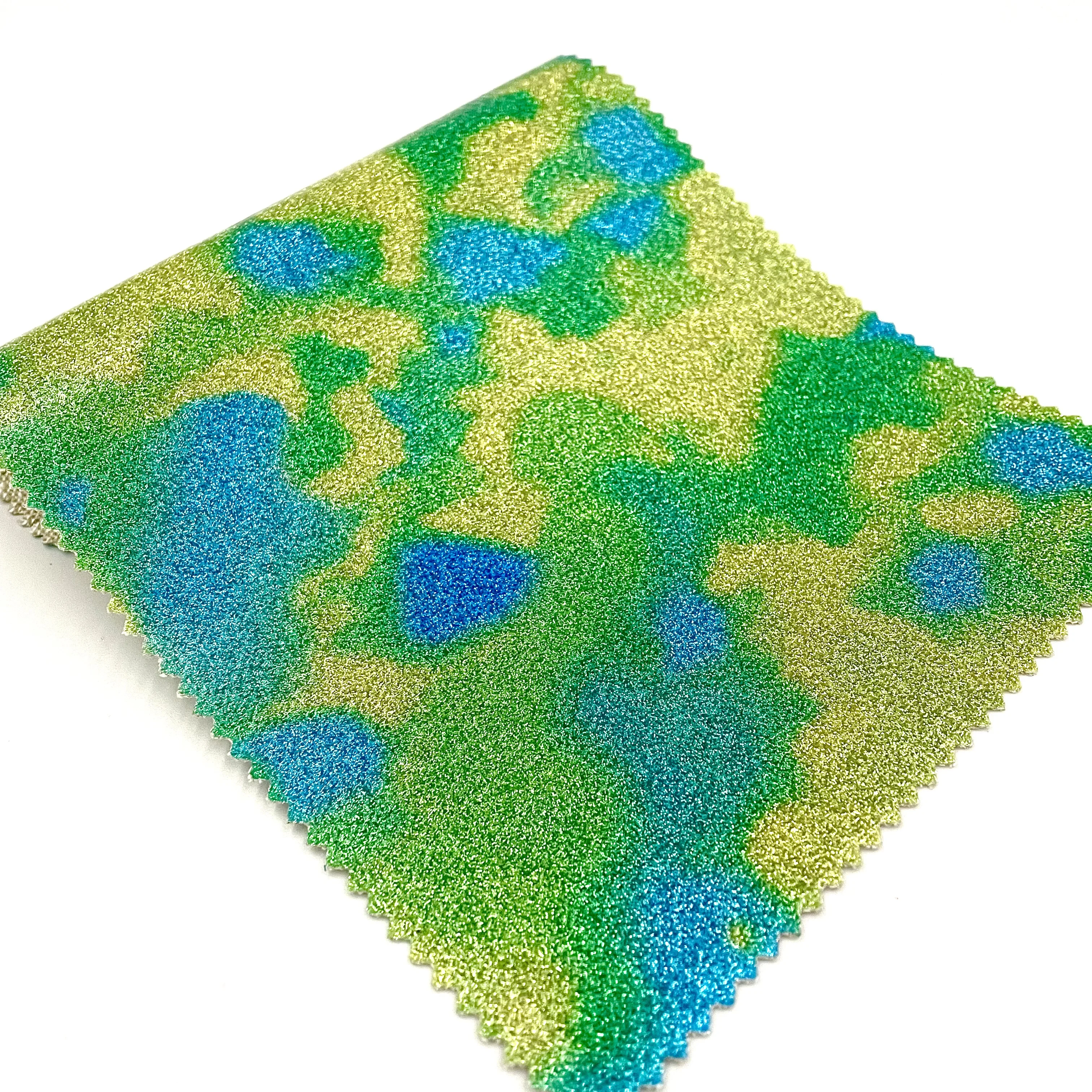 EPO Высококачественная 100% хлопчатобумажная ткань с уникальной блестящей лазерной пленкой, перенесенной дизайн для штор