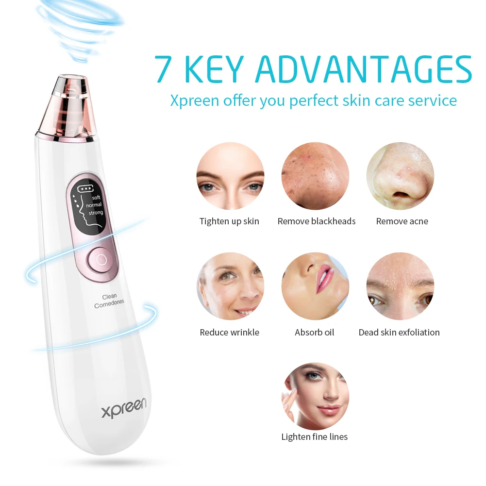Wholesale Pore Cleaner Black Head Suction Extractor Tool Kit Machine Acne Removal Blackhead Remover Vacuum