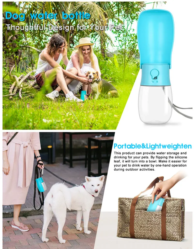 Travel Drink Feeder Portable Foldable Pet Dog Water Bottle Custom Logo  Portable Dog Travel Outdoor Drink Feeder Portable Foldab