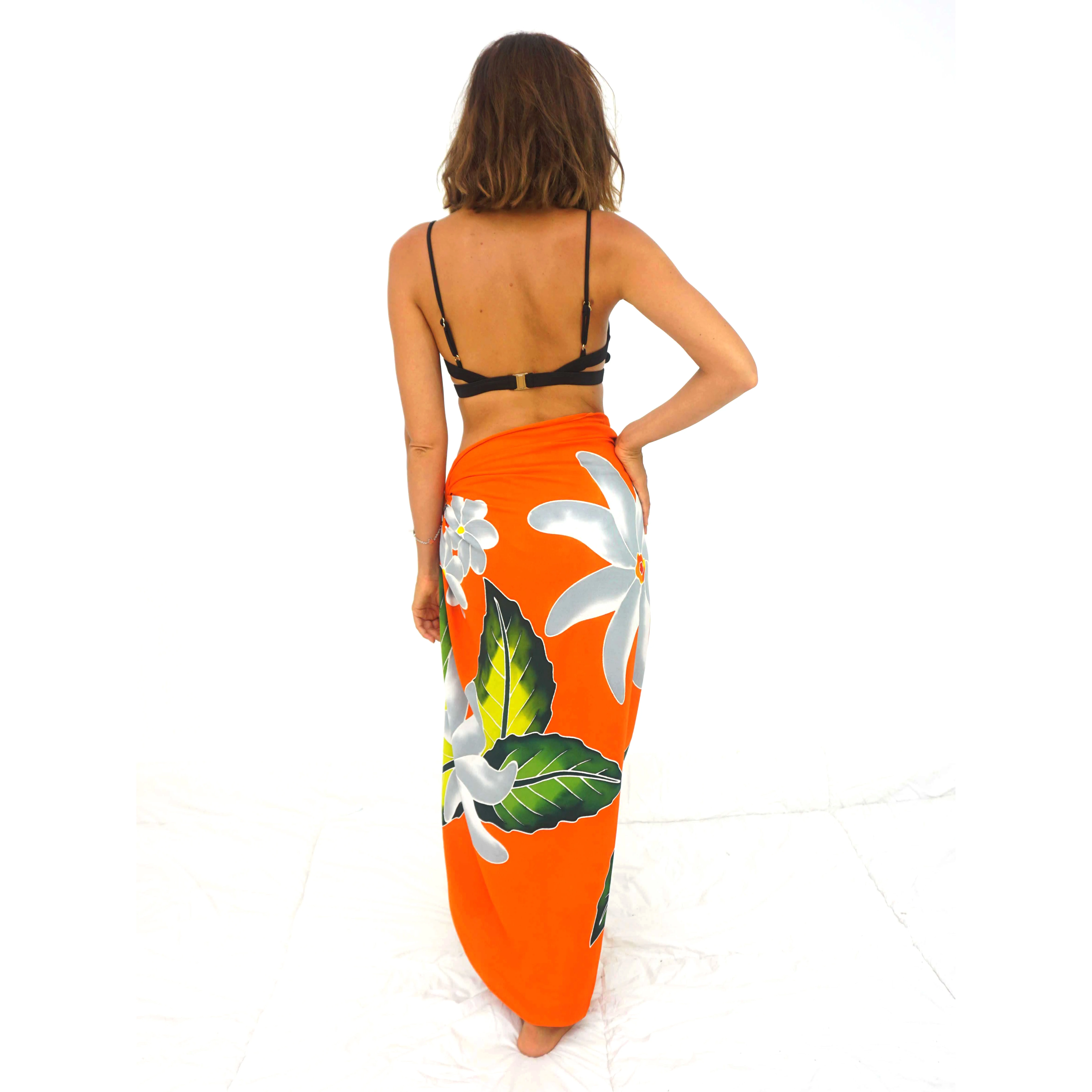 Best Hawaiian Sarong Pareo Hand Painting 100% Finest Rayon Quality Wholesale Bali Manufacturer Beachwear Cover Up HP158-001R1
