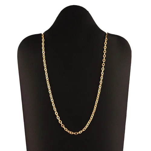 Beautiful design top fashion 18k gold plated chain 16+2 inches 2x3mm oval box linked chain party wear chain necklace jewelry