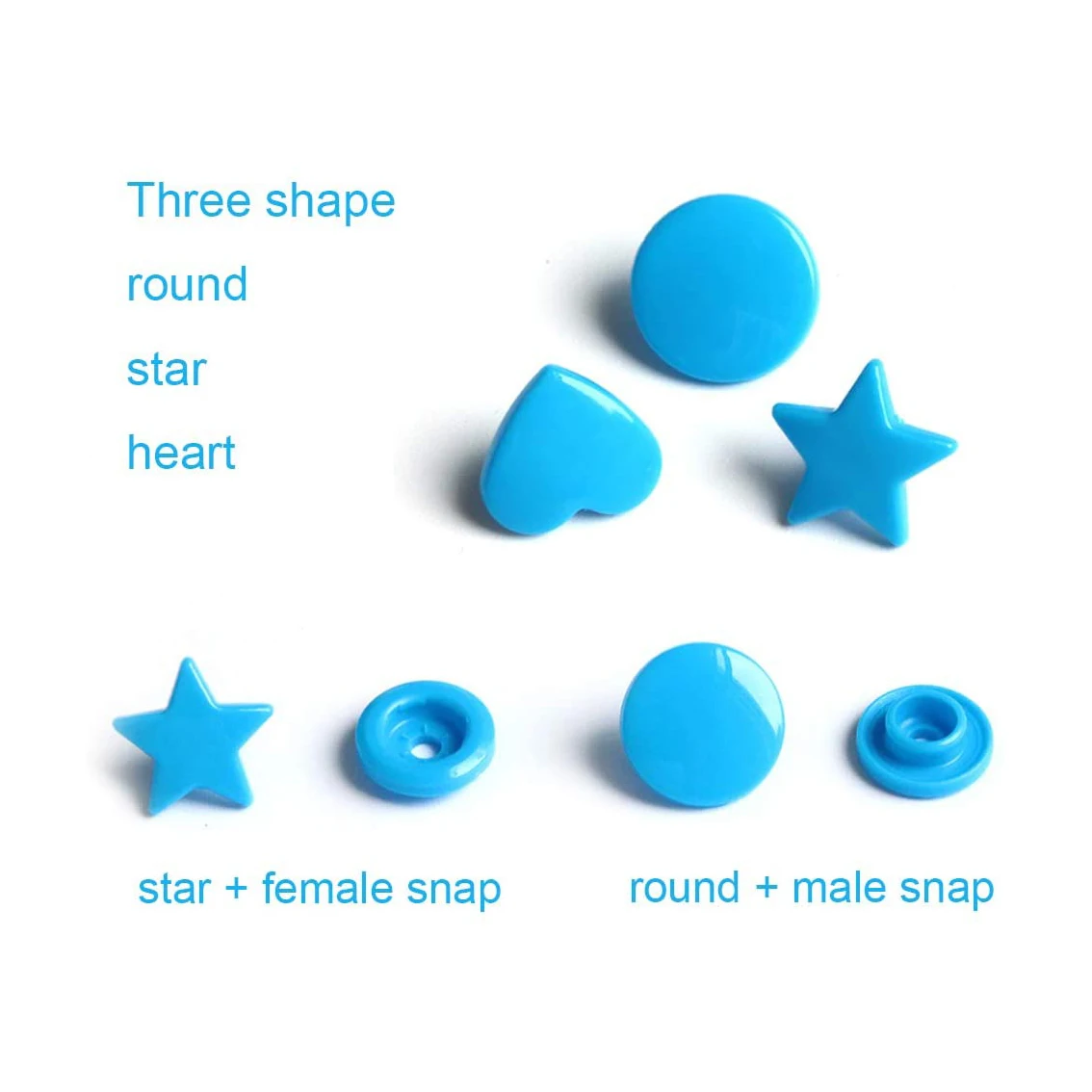 Mixed colors Star Heart Round Plastic Resin Fasteners Kam plastic snap button for for Sewing and Crafting Gift