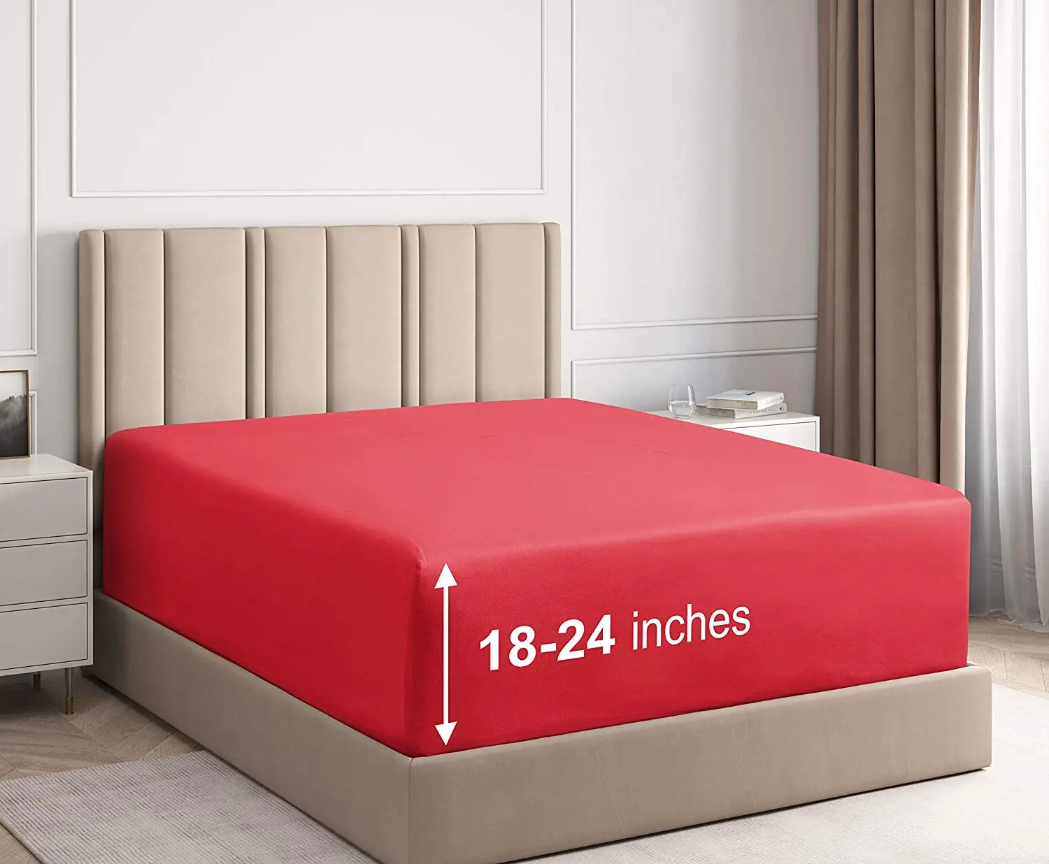 King  Size Red  Color Wholesale High Quality Jersey knitted Fitted Sheet Knitted with soft jersey cotton for sleep comfort
