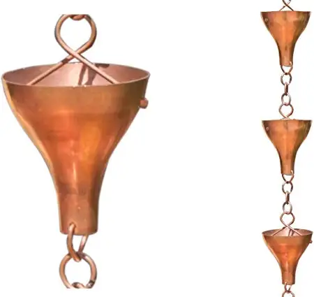Manufacturer Decorative Metal Material and garden decoration ornaments Usage cups rain chain