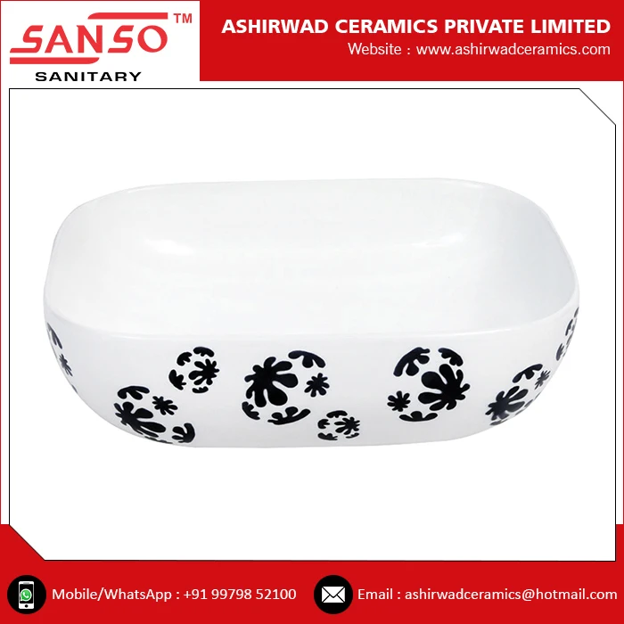 Bathroom Use Round Shape Ceramic Designer Table Top Wash Basin
