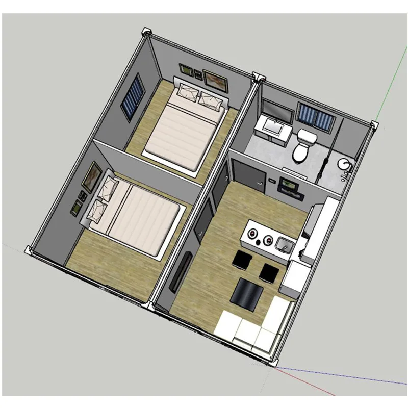 tiny flat pack ready made insulated 2 bedroom modular china folding mobile prefab container house for sale