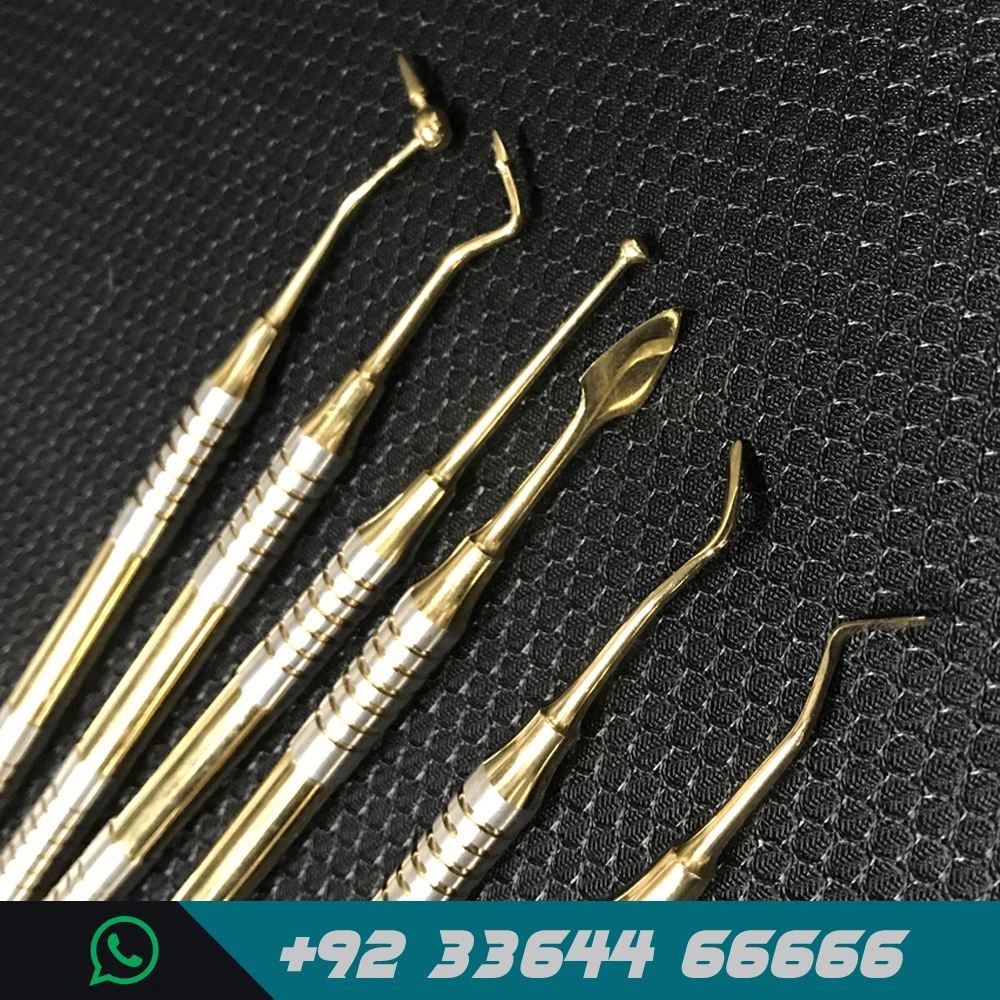 Набор инструментов для чистки зубов комплект из 6 композитных нержавеющей стали наполнение зубами цвет золото